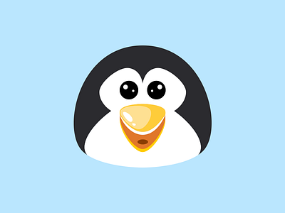 Penguin animal clean cold cute flat happy head icon illustration logo penguin winter