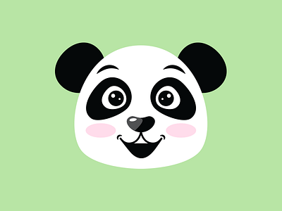 Panda animal bamboo clean cute flat happy head icon illustration logo panda soft