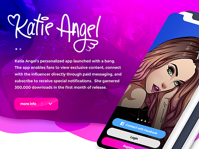 Katie Angel - Personal Application app apple application celebrity clean influencer instagram ios premium ui youtube