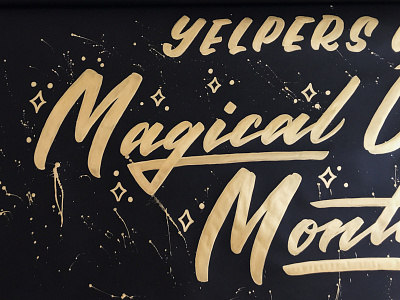 Magical Dining Month backdrop backdrop brush lettering hand painted sign painting