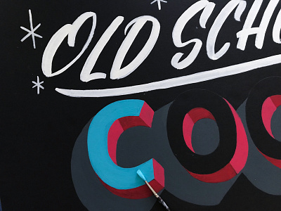 Old School Cool sign brush lettering hand lettering sign painting