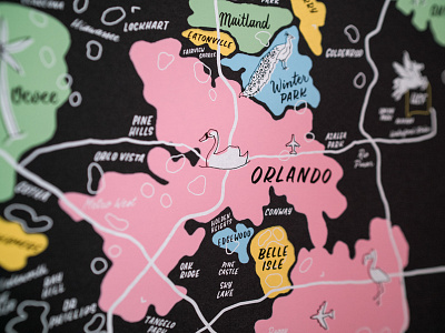 Greater Orlando map print map orlando orlando map screen print