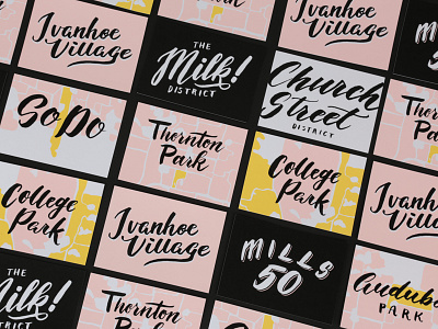 Orlando local postcards hand lettering postcards screen print