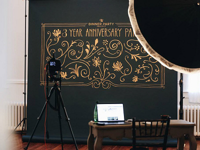 Dinner Party Project 3-year backdrop backdrop hand lettering