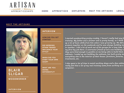Artisan Apprenticeships artisan branding community grid interview jobs personal type web website