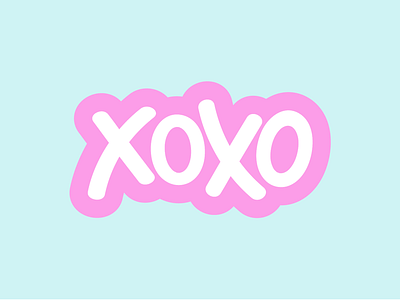 XOXO branding lettering logo stamp sticker type