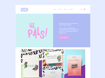 XOXO Homepage card homepage pin shop web website