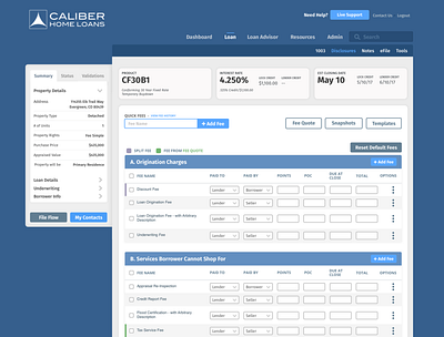 Caliber Home Loans Redesign agile design front end development ui ux wireframing