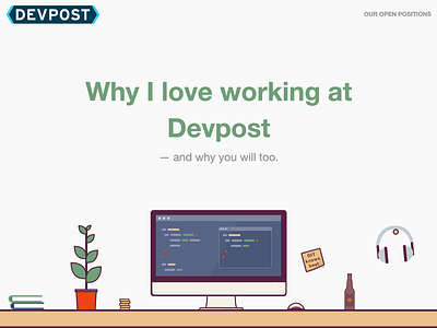 Why I Love Working At Devpost brand devpost fun illustration web webdesign website