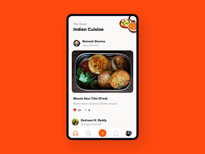Recipe Sharing App after effects android animation app cooking food india mobile principle recipe recipes social network ui ux