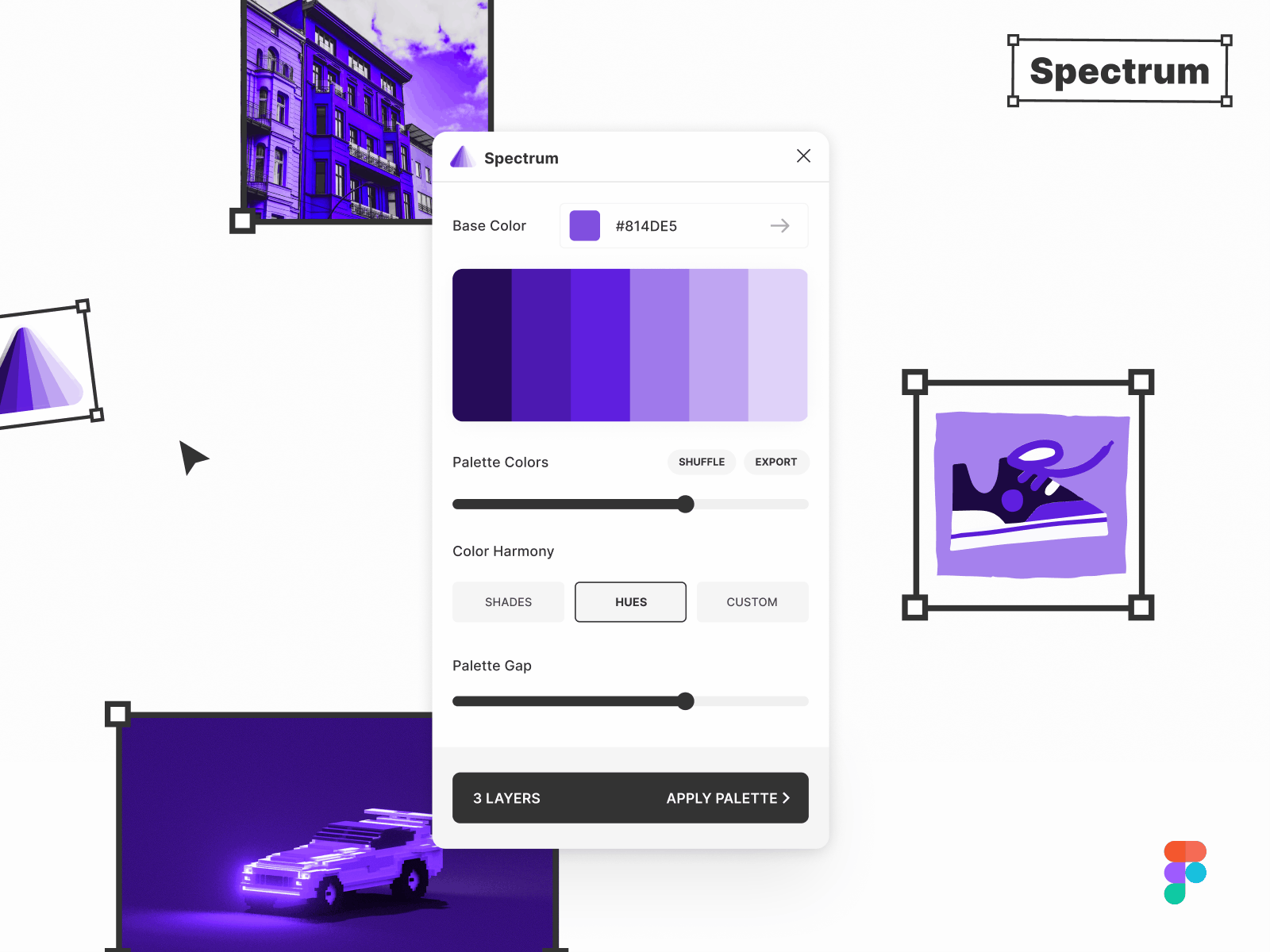 Spectrum | Figma Plugin & Web App color colour figma hue illustration palette plugin shade spectrum tool ui ux webapp