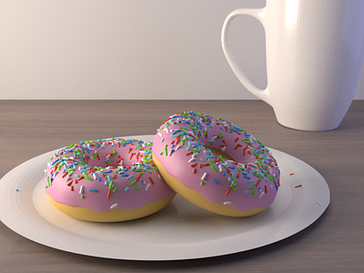 3D Donuts 3d blender cup donuts table