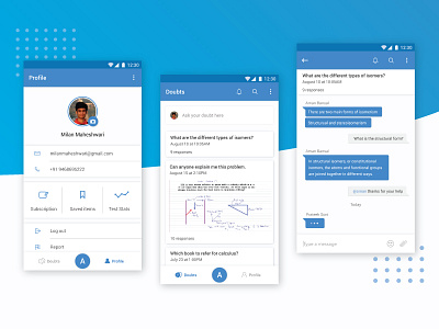 Crackit | Profile and Doubts Section android app crackit education jee learning mobile neet ui ux