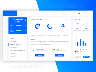 Dashboard UI dashboard design education intern assignment learning sprint ui ux