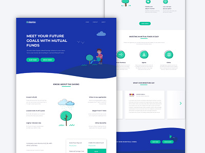 Mutual Funds | Landing Page Design illustration landing page mutual funds storytelling tax saving ui ux web website