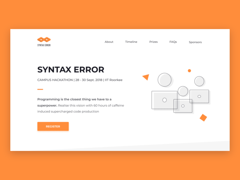 Syntax Error | IIT Roorkee Hackathon | Website Design coding design hackathon iit roorkee landing page syntax error webdesign website