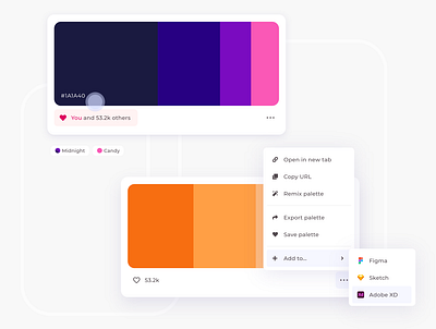 Color Palette Card UI Design app appdesign design ui ux