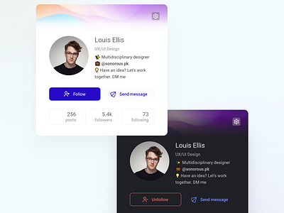 Profile Header UI Design