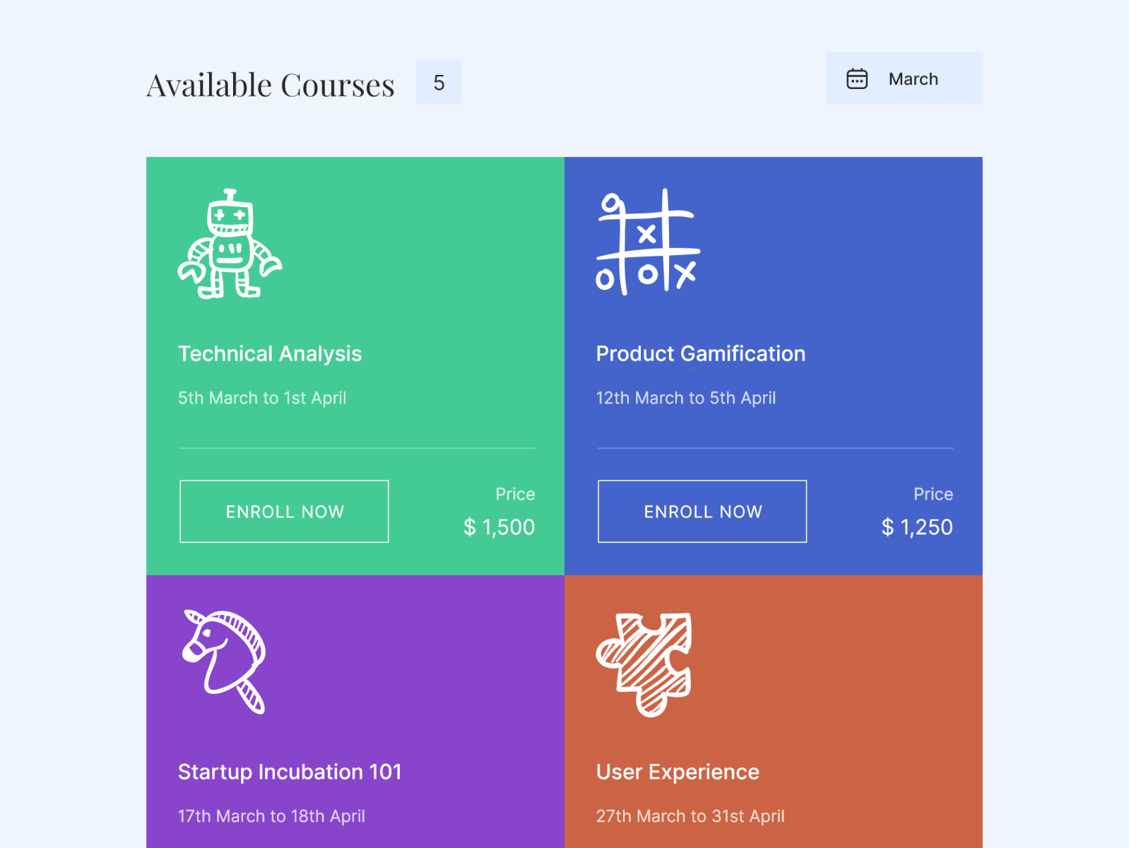 Course Cards UI Design by Irfan on Dribbble