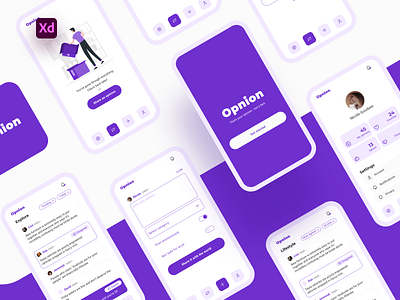 Micro Social Network "Opnion" app appdesign design ui ux