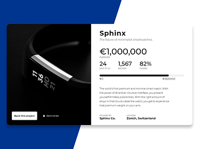 Sphinx - Fundraiser UI app appdesign design fundraise monochrome ui ux web webdesign