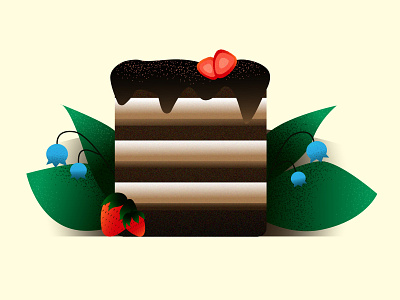 Cake cake chocolate cake illustrator lilies strawberry vector
