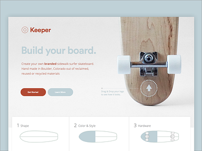 Keeper Landing Page dailyui landing page simple skate ui