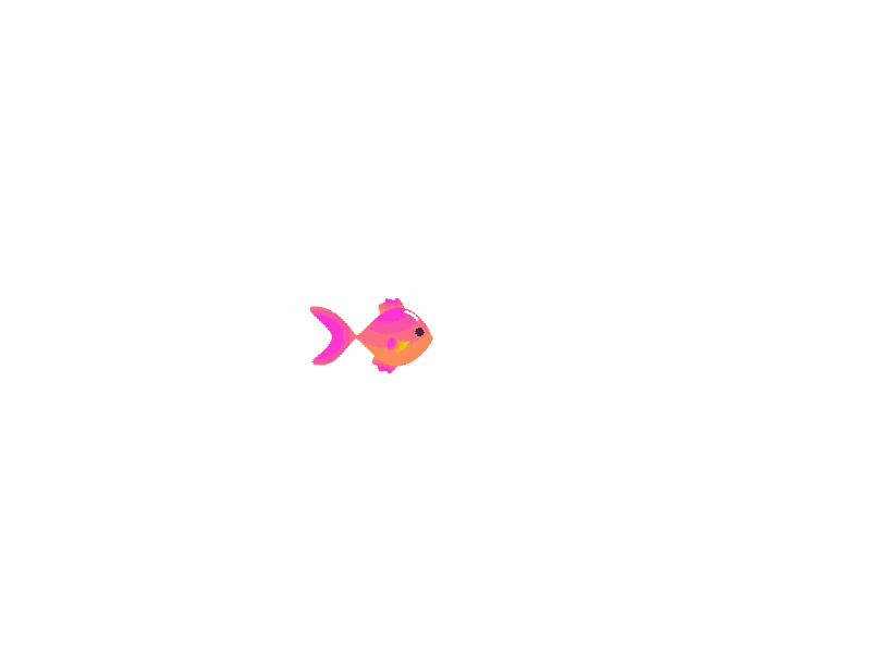 Dream Fish animal animation design flat illustration ui vector