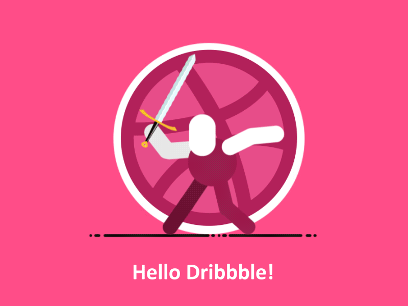 Hello Dribbble! fighter sword warrior