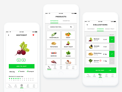 Food app | Grönsakshallen app branding food order ui