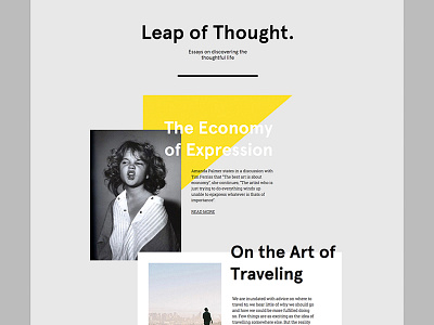 Leap of Thought. blog essays layout website