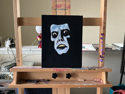 Pazuzu acrylic design horror illustration latin artist realism