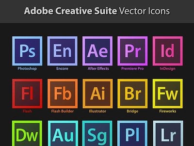 Adobe Creative Suite Vector Icons branding design graphic design illustration logo typography vector