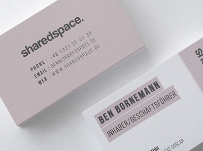 Business Card Design for SharedSpace. branding business card creative design flat minimalist simple typography