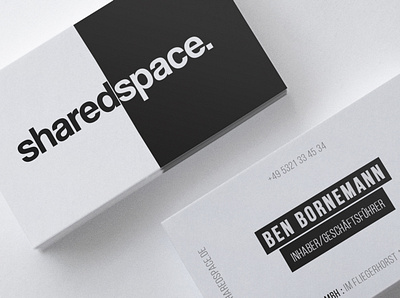 Business Card Design For SharedSpace. branding business card creative design flat minimal minimalist simple typography