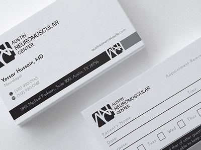 Business Card For Austin Neuromuscular business card creative design flat minimal minimalist simple