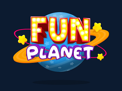 Fun Planet - Logo Design colorful fun gaming zone identity kids logo orbit planet playzone star