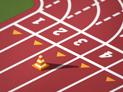 Track illustration run sports track tracks traffic cone vector