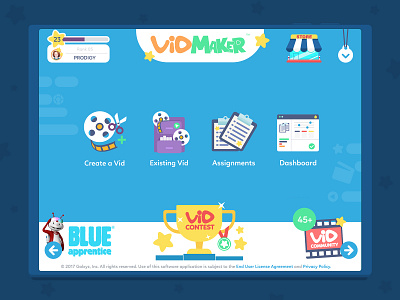 Vidmaker - Main Menu dashboard icons interface kids app mainmenu menu ui vector