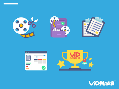 VidMaker icons animated animation assignment contest dashboard flaticons game icons icon icons illustration reel ui vector