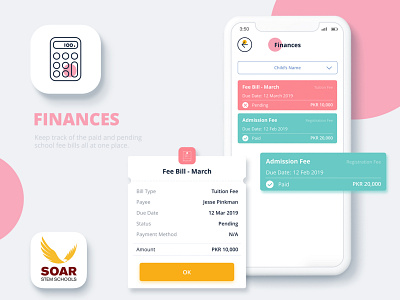 Parents App -Finances - Mobile UI Design