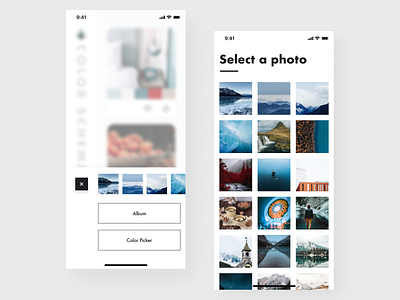 Palettor - Select a photo app mobile ui