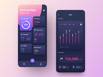 Fitness app design fitness health mobile sport ui