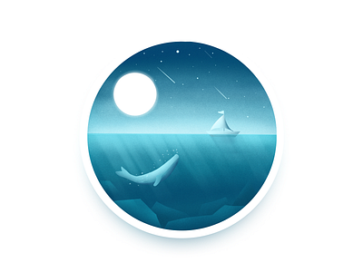 sea illustration procreate sea ship whale
