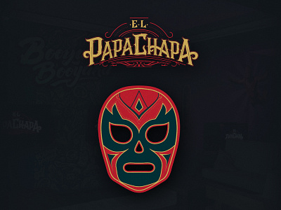 El Papa Chapa dark illustartor lettering logo lucha libre mask smoke vape