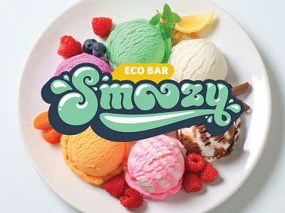 Smoozy bar bar eco lettering light logo
