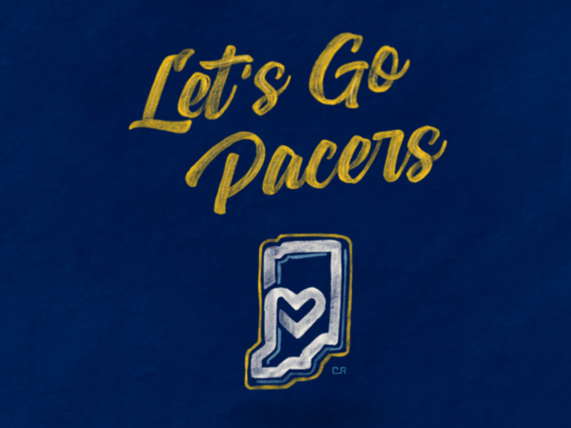 Pacer Playoff Lettering & Heart Land Logo hoosier yellow sports logo identity icon design branding brand basketball pacers
