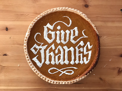 Give Thanks Food Type dimensional type food type food typography give thanks happy thanksgiving lettering