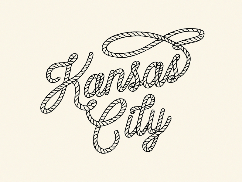 Kansas City Lasso hand lettering heartland lasso lettering midwest rope