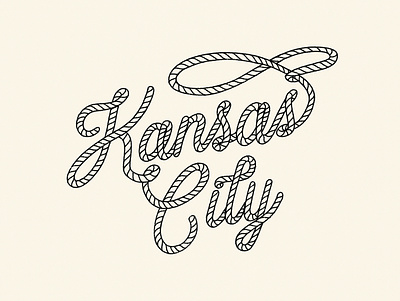 Kansas City Lasso hand lettering heartland lasso lettering midwest rope